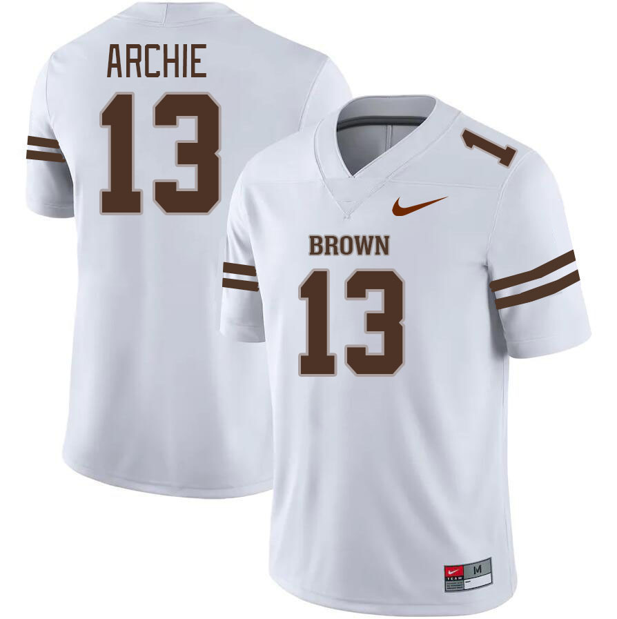 Men-Youth #13 Elias Archie Brown Bears College Football Jerseys Stitched Sale-White